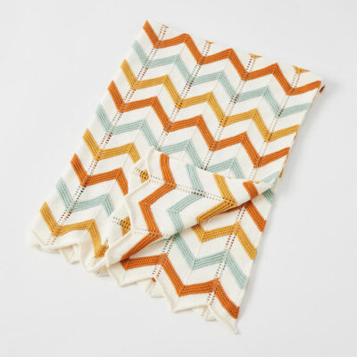 Brick Zig Zag Knit Blanket