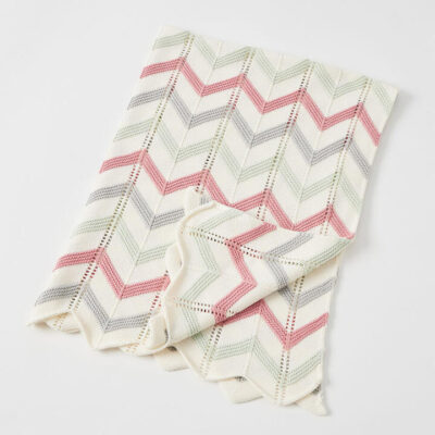 Blush Zig Zag Knit Blanket