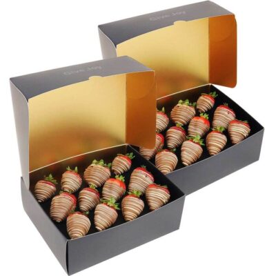 Chocolate Dipped Strawberry Dessert Box - Two Dozen - Edible Blooms