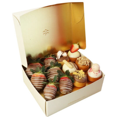Gourmet Chocolate Dessert Box with Strawberries and Donuts - Small - Edible Blooms