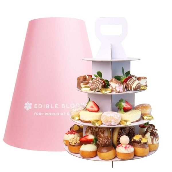High Tea Gift with Cheesecake & Donuts - Serves up to 8 People - Edible Blooms