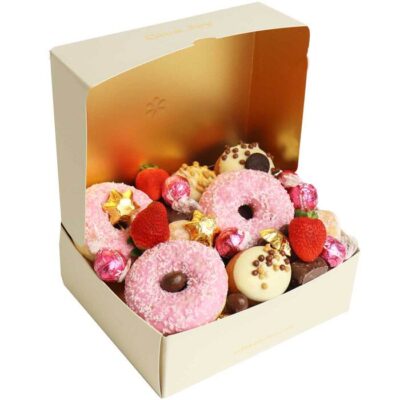 Chocolates, Strawberry & Donuts Dessert Box - Medium - Edible Blooms