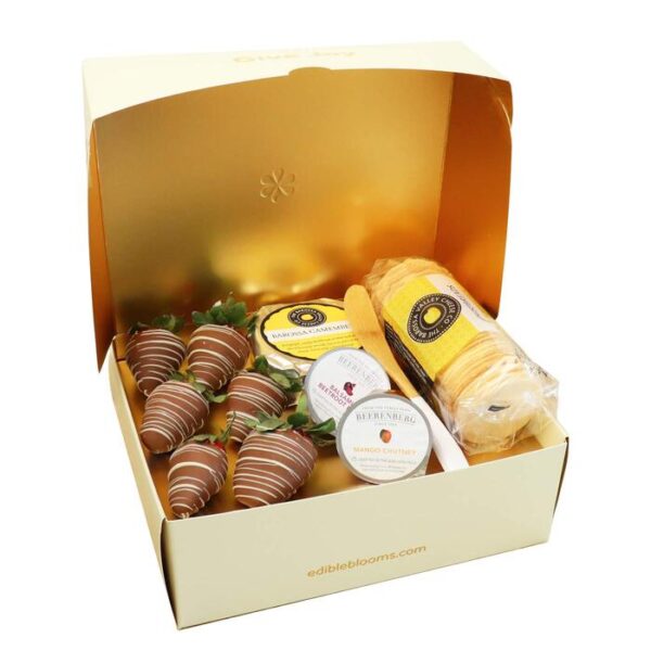 Chocolate Dipped Strawberry & Cheese Dessert Box - Medium - Edible Blooms