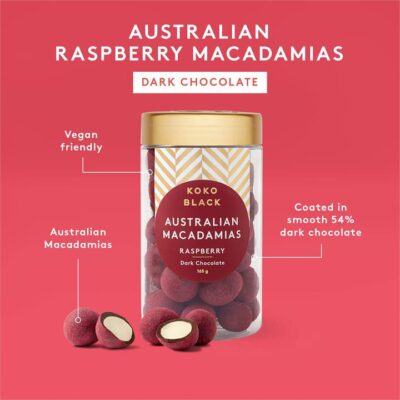 Koko Black Raspberry Macadamias 165g | Dark Chocolate