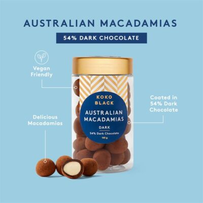 Koko Black Macadamias 165g | Dark Chocolate