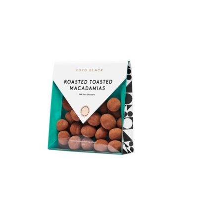 Koko Black Roasted Toasted Macadamias 200g | Dark Chocolate