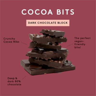 Koko Black Cocoa Bits | Dark Chocolate Block
