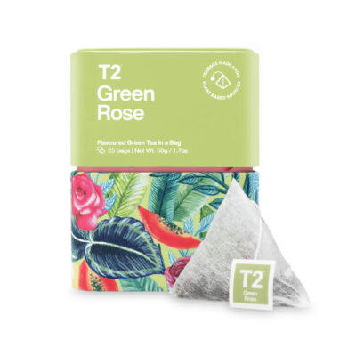 T2 Green Rose Tea Bag Icon Tin 25 pack Mamjo Gifts T2 Green Rose Tea Bag Icon Tin 25 pack