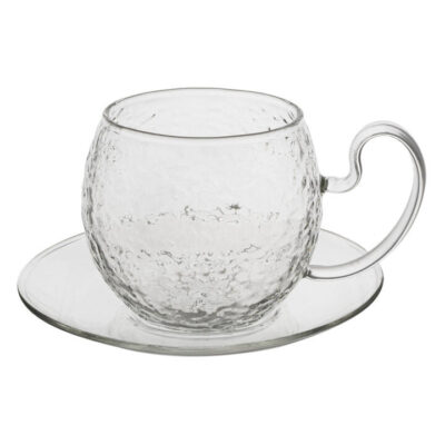 T2 Hammered Glass Cup And Saucer Mamjo Gifts T2 Hammered Glass Cup And Saucer