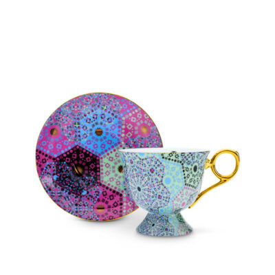T2 Moroccan Tealeidoscope Aqua Cup & Saucer Tall Mamjo Gifts T2 Moroccan Tealeidoscope Aqua Cup & Saucer Tall