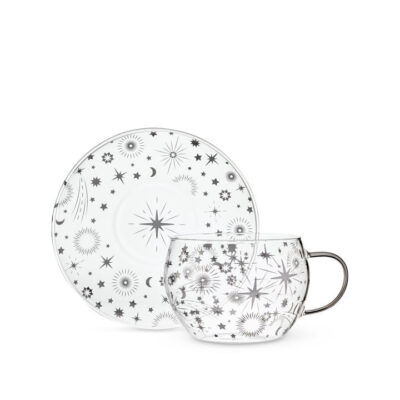 T2 Starlight Glass Cup & Saucer