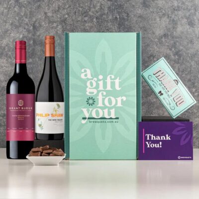 Thank You Duo Wine Hamper - Red  White Sauvignon Blanc  Shiraz - Wine Gift Basket Perfect for Any Occasion