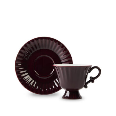 T2 Ancora Cup & Saucer Burgundy