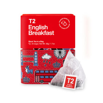 T2 English Breakfast Tea Bag Icon Tin 25 pack Mamjo Gifts T2 English Breakfast Tea Bag Icon Tin 25 pack