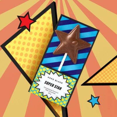 Koko Black Super Star Caramelised Coconut Pop | Milk Chocolate Mamjo Gifts Koko Black Super Star Caramelised Coconut Pop | Milk Chocolate