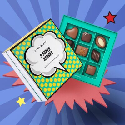 Koko Black Super Heroes Chocolatier’s Collection | 9 Piece Mamjo Gifts Koko Black Super Heroes Chocolatier's Collection | 9 Piece